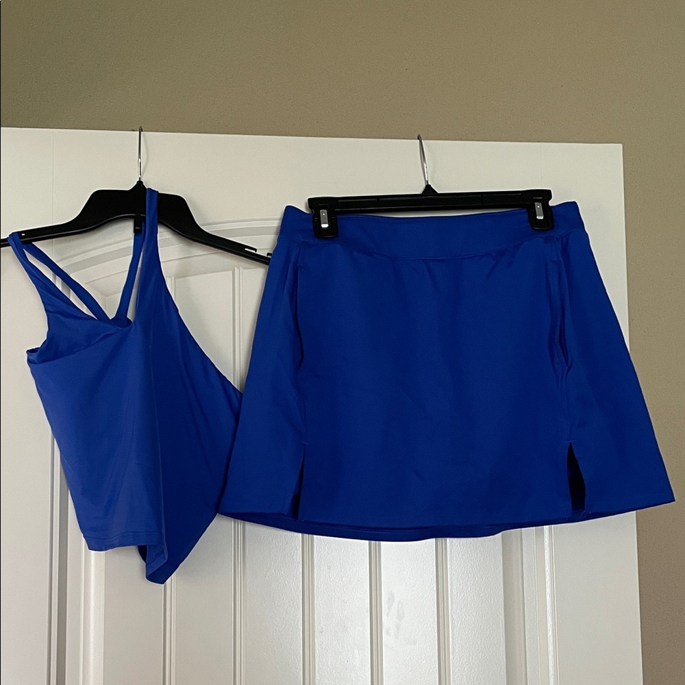 All in motion Blue Athletic Skirt and Top Set